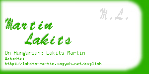 martin lakits business card